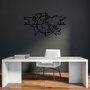 Wallity World Map 8 Escultura de Pared de Metal Negra